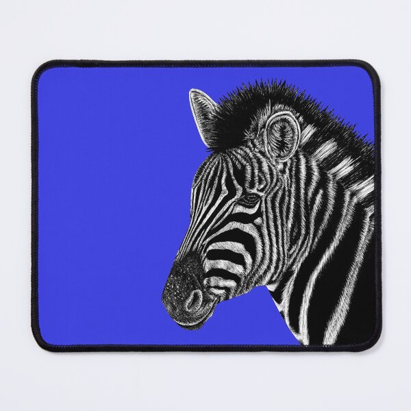 Item preview, Champans zebra - ink illustration - blue designed and sold by LorenDowding.