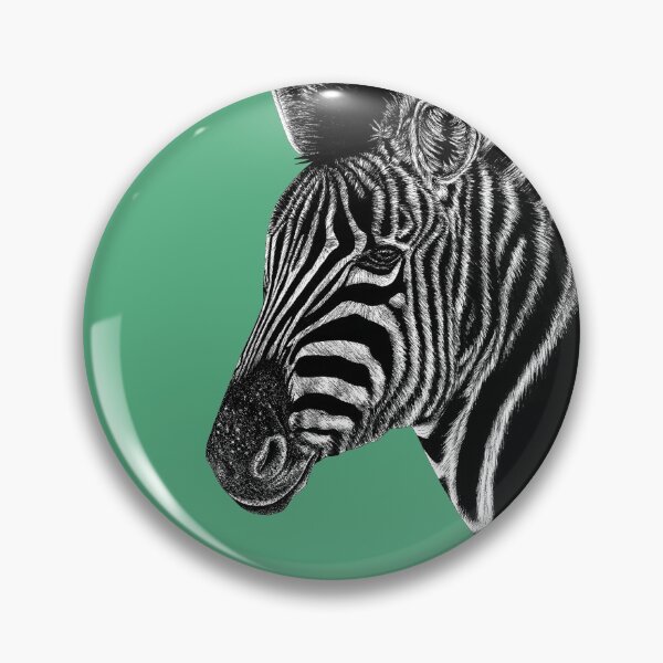 Item preview, Champans zebra - ink illustration - green designed and sold by LorenDowding.