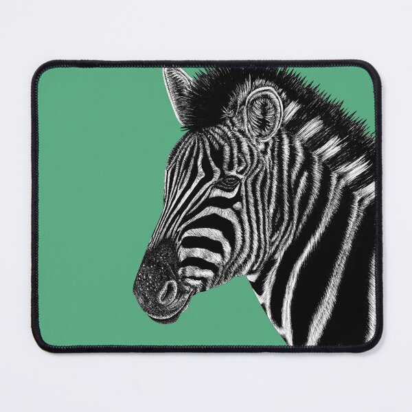 Item preview, Champans zebra - ink illustration - green designed and sold by LorenDowding.
