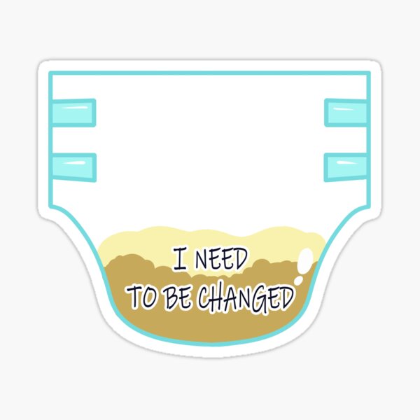 Wet & Messy Diaper Logo (Change Needed) Sticker
