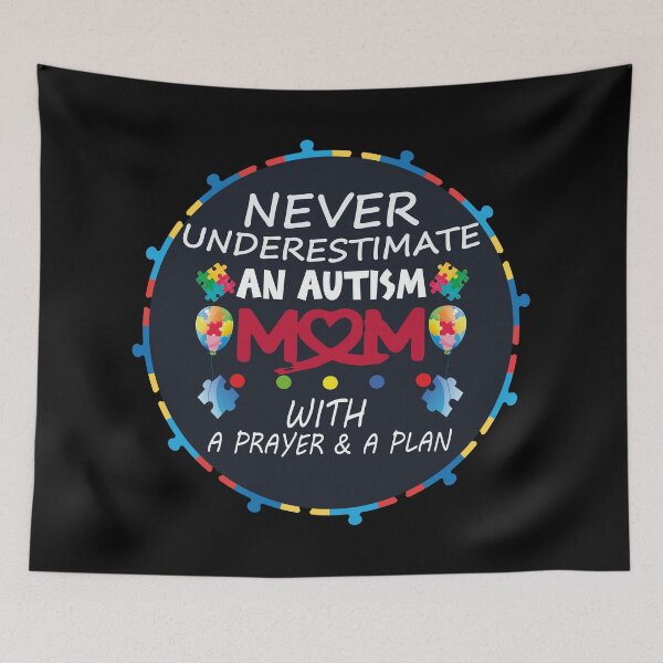 Item preview, Never Underestimate an Autism Mom with a Prayer and a Plan Text based Christian gift design designed and sold by Sheepherder120.