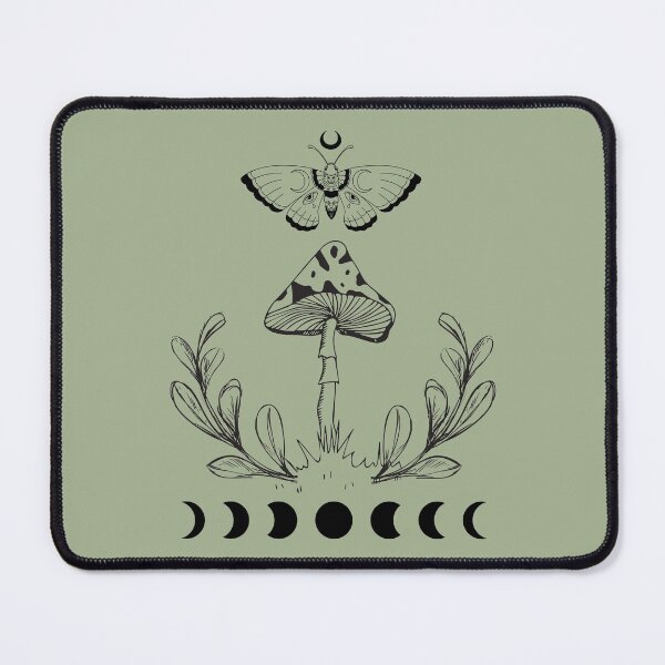 Item preview, Cute Mushroom Cottagecore Lineart with Moon Phases and Butterfly designed and sold by MiaDelelai.
