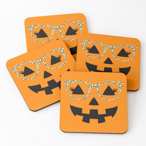 Item preview, Jack O Lantern Pumpkin Smile Leopard Print Glasses designed and sold by AdventureTee.