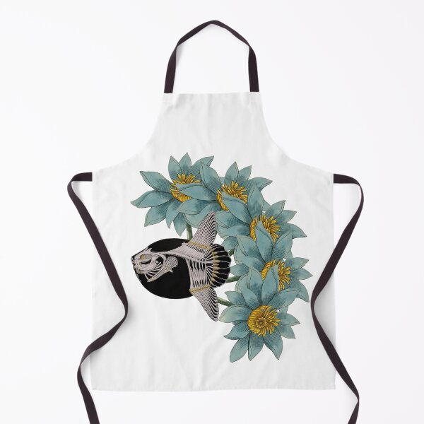 Item preview, Blue Flower Mola Mola Sunfish Skeleton designed and sold by BelleZeare.