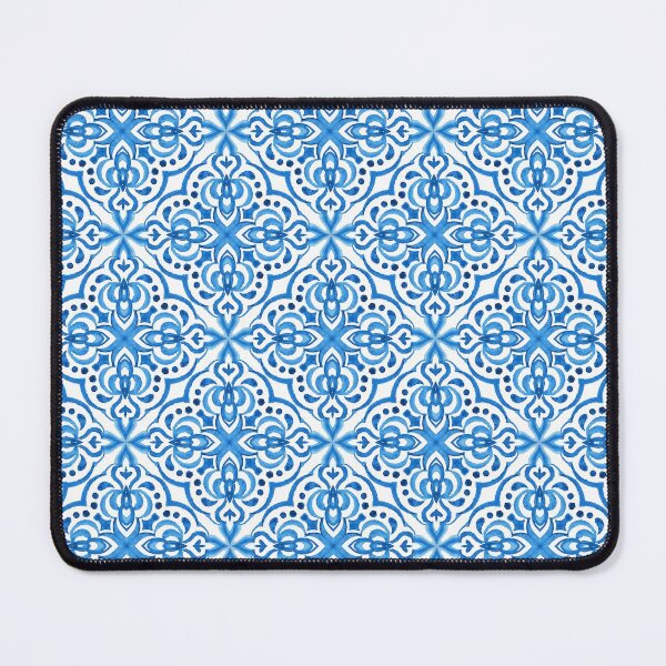 Item preview, Blue and White Portuguese Azulejo Watercolor Tile Pattern designed and sold by Rhu Creations.