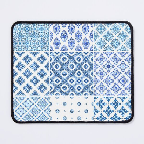 Item preview, Blue and White Portuguese Azulejo Watercolor Tile Pattern designed and sold by Rhu Creations.
