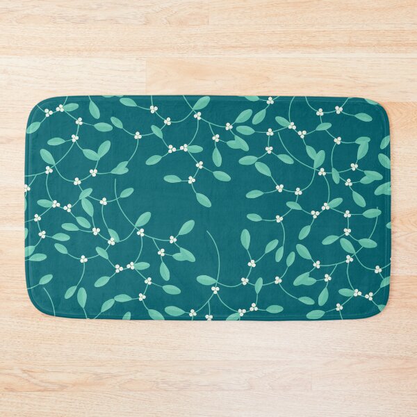 Item preview, Mistletoe Pattern Dark Teal designed and sold by cashewdays.