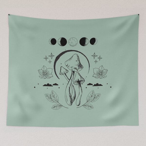Item preview, Cottagecore Mushroom and Lunar Cycle Sketch designed and sold by MiaDelelai.
