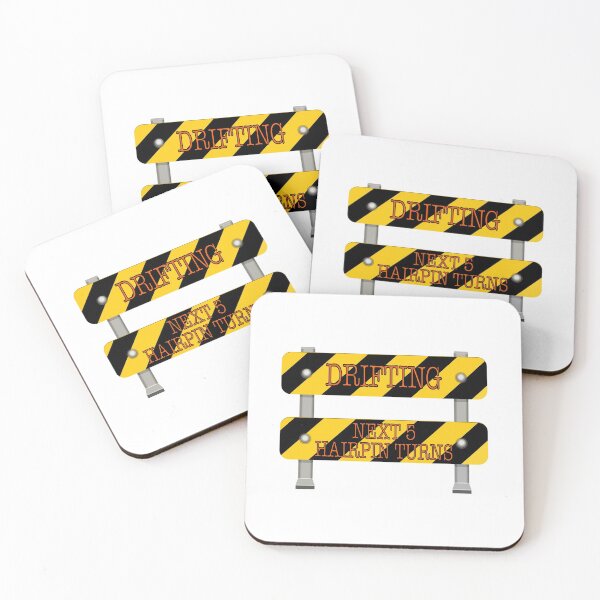 Item preview, DRIFTING Next 5 Hairpin Turns! Road Sign (on White) designed and sold by epinkb.
