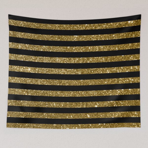 Item preview, Black and Golden Glitter Vintage Stripes designed and sold by Gerson Ramos.