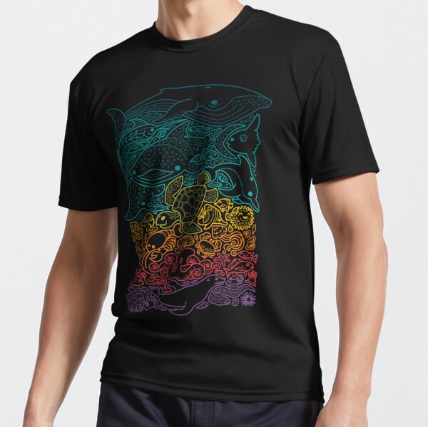 Aquatic Spectrum : Outline Active T-Shirt