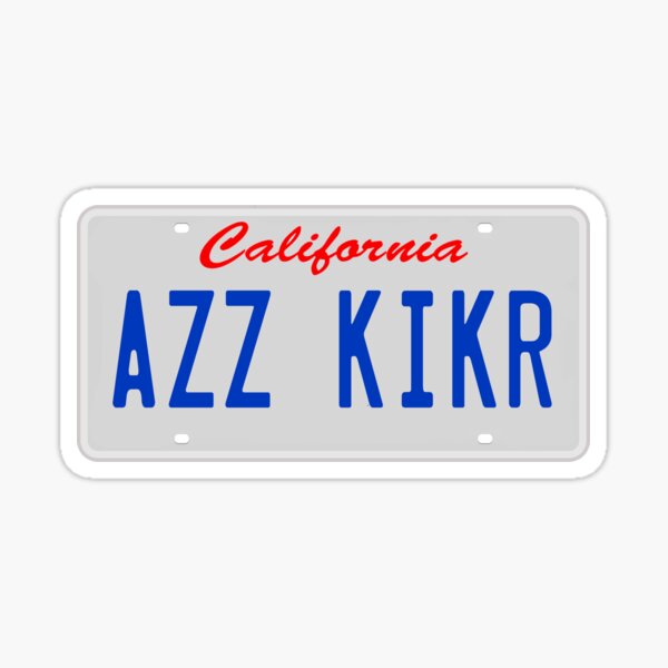 Item preview, AZZ KIKR License Plate designed and sold by everything-shop.