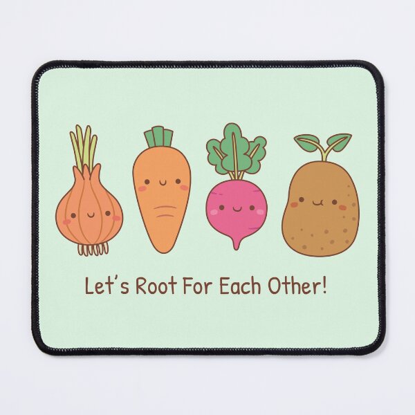Item preview, Vegetables Lets Root For Each Other Positive Pun designed and sold by rustydoodle.