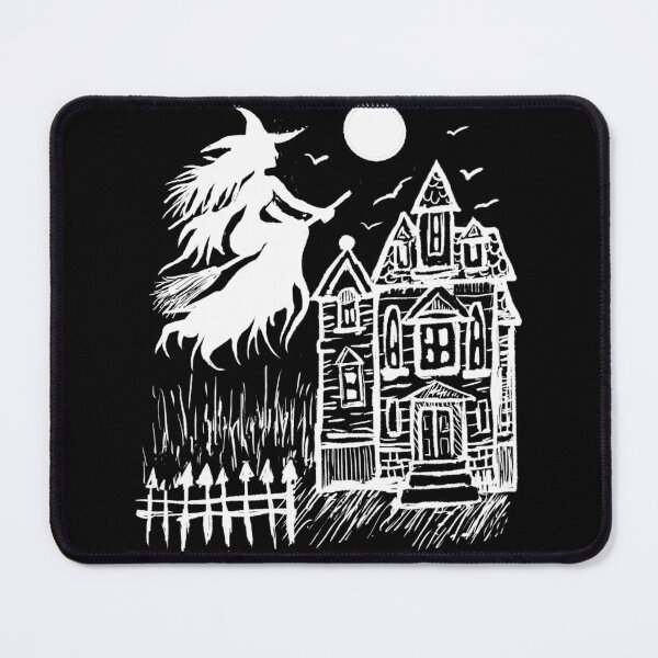 Item preview, Flying Witch Over Full Moon, Haunted House, Halloween designed and sold by lunaelizabeth.