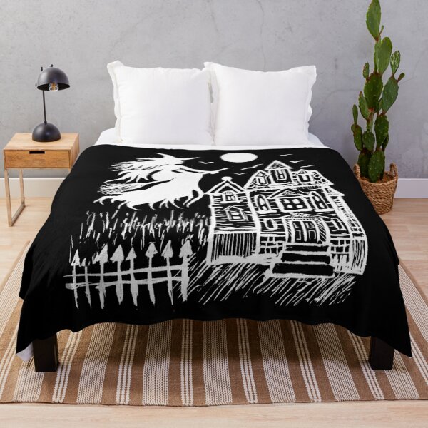 Item preview, Flying Witch Over Full Moon, Haunted House, Halloween designed and sold by lunaelizabeth.