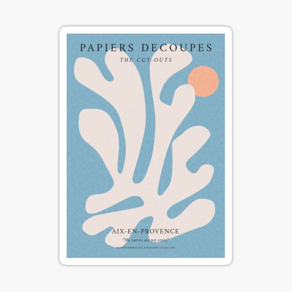 Matisse curves print, Papiers découpés, Matisse inspired art poster, Matisse Cut out, Flower market print, Exhibition wall art, Trendy, Abstract Botanical Sticker