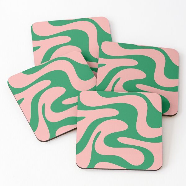 Item preview, Swirly Pink and Green Retro Modern Abstract designed and sold by kierkegaard.