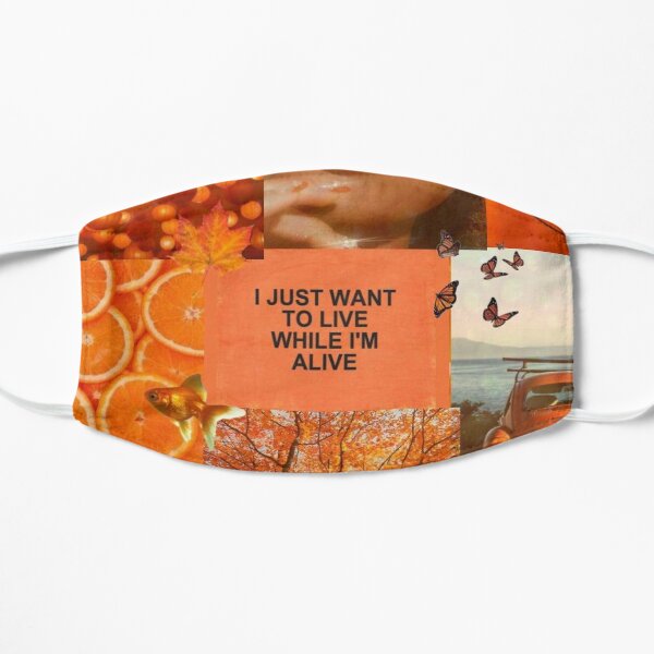 warm orange aesthetic Flat Mask