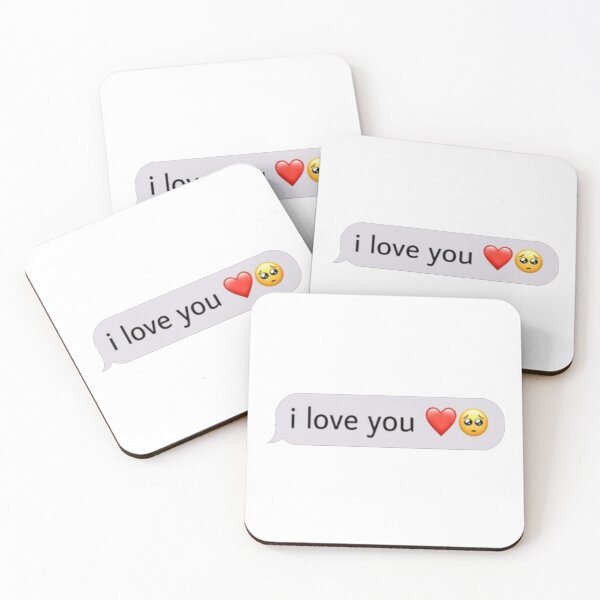 Aperçu de l'œuvre Je t'aime. SMS avec emoji en forme de cœur qui pleure créée et vendue par maplejoyy.