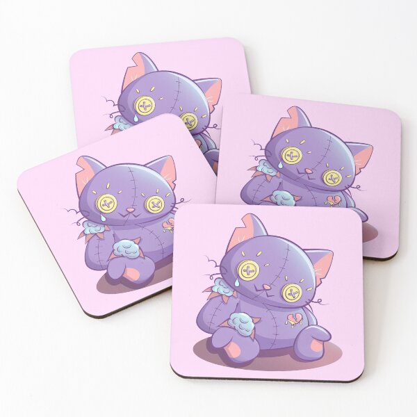 Item preview, Sad Purple Cat Doll Creepy Cute Anime Aesthetic Kawaii Pastel Goth designed and sold by Irene Koh.