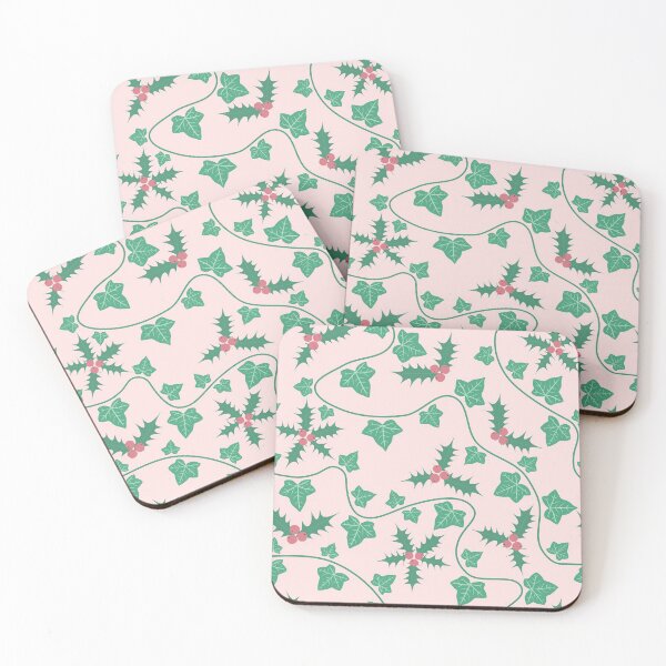 Item preview, Holly And Ivy Vines Light Pink designed and sold by cashewdays.