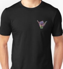 Rainbow Smoke Hang Loose Shaka Sign Unisex T-Shirt