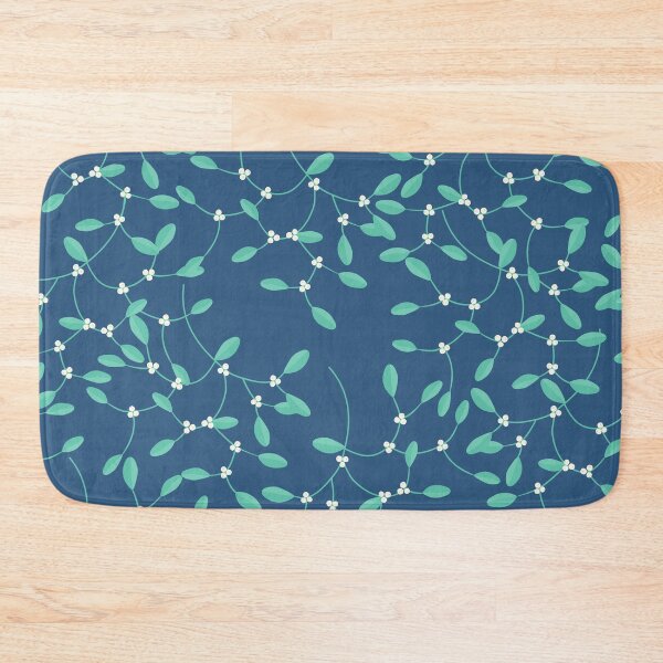 Item preview, Mistletoe Pattern Dark Blue Cottagecore Christmas designed and sold by cashewdays.
