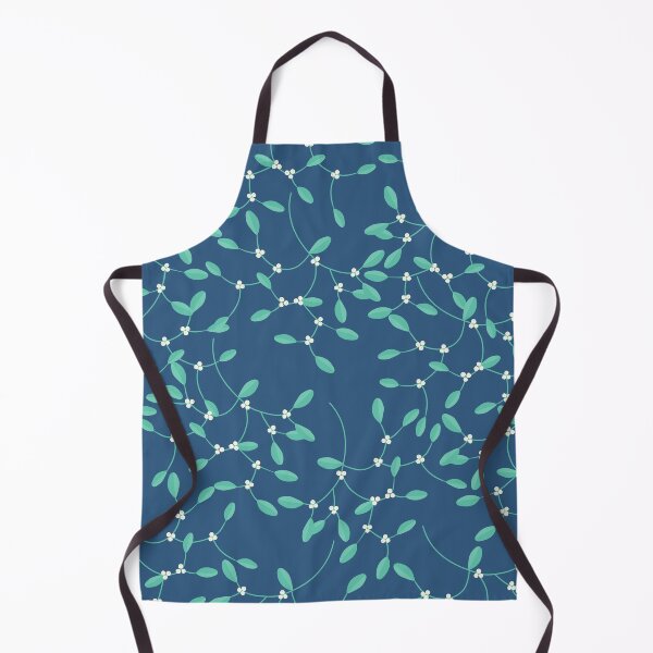 Item preview, Mistletoe Pattern Dark Blue Cottagecore Christmas designed and sold by cashewdays.