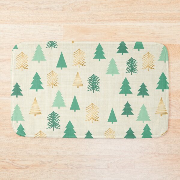 Item preview, Christmas Trees Cream, Green and Gold designed and sold by cashewdays.