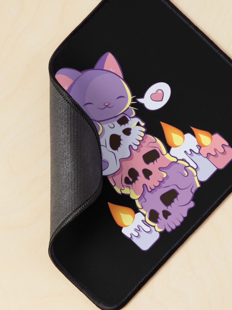 Kitty Cat on Skulls Pastel Goth Aesthetic Cute Kawaii Stickers