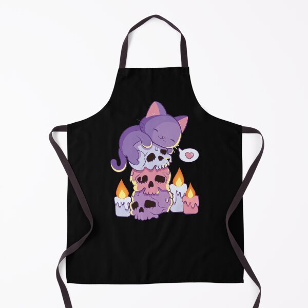 Item preview, Purple Cat on Skulls Creepy Cute Aesthetic Anime Kawaii Pastel Goth designed and sold by Irene Koh.