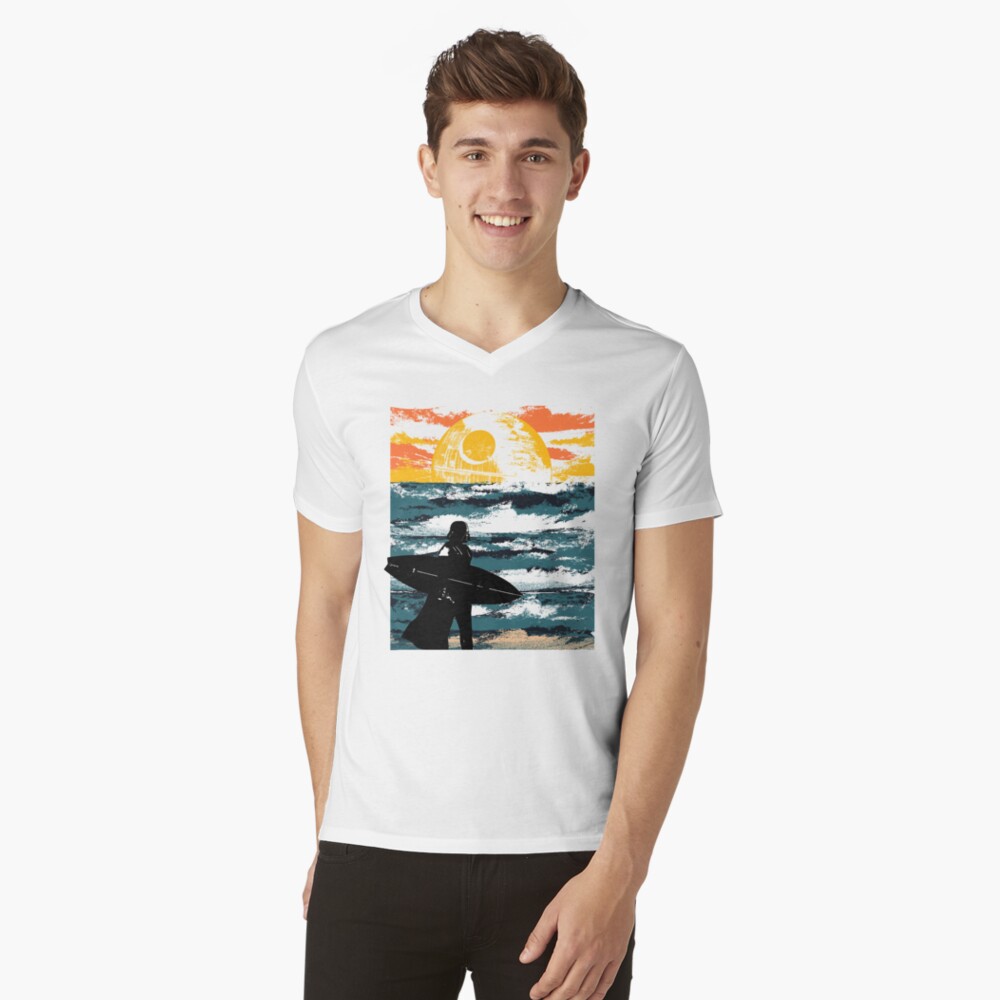 Vista previa del artículo con la obra «Camiseta de cuello en V», diseñado y vendido por clingcling.