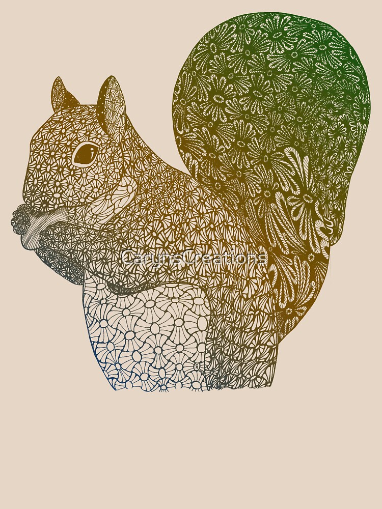 Fancy Doodled Squirrel by CarynsCreations