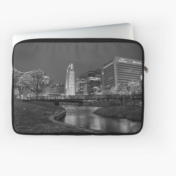 Omaha Skyline in Black and White Laptop Sleeve