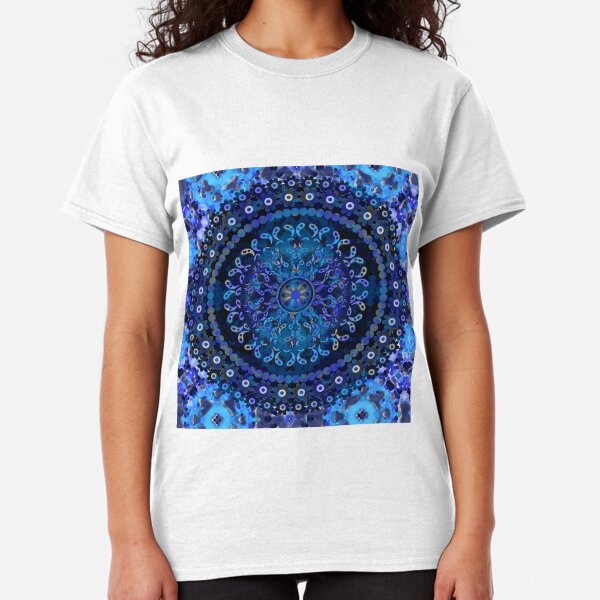 Blue Mosaic Mandala Classic T-Shirt