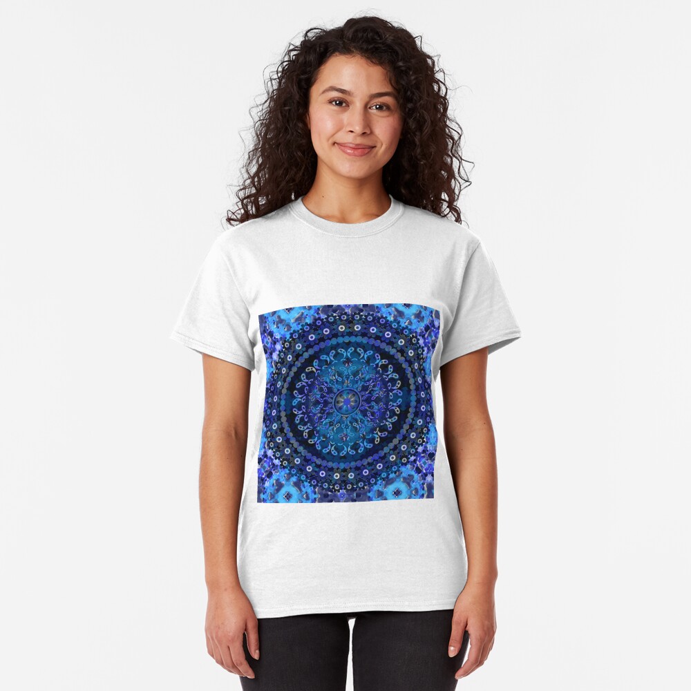 Blue Mosaic Mandala Classic T-Shirt