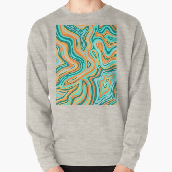 Aero Blue and Atomic Tangerine Inkscape Pullover Sweatshirt