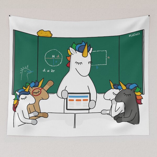 Item preview, Unicorn School (classic black board) designed and sold by LaDaDi.