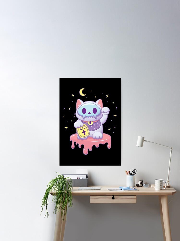 Meowtain Cute Kawaii Cat Stack Anime Japanese Harajuku Pastel Aesthetic |  Poster