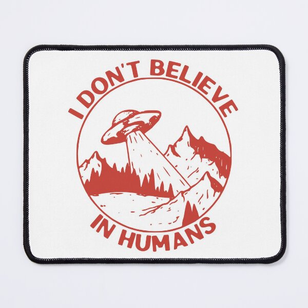 Item preview, I Dont Believe In Humans, UFO Flying Saucer, Red designed and sold by anghelapparel.