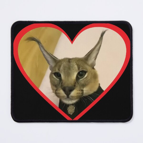 Funny Caracal Cat Floppa Meme Mouse Pad Square Non-Slip Rubber