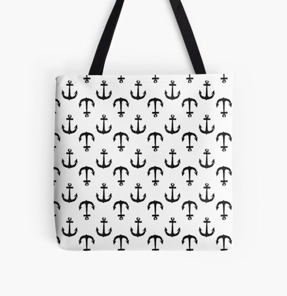 Anker | Anchor | Vintage | Schwarz Allover-Print Tote Bag