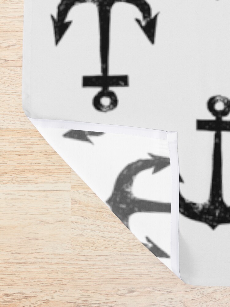 Alternative Ansicht von Anker | Anchor | Vintage | Schwarz Duschvorhang