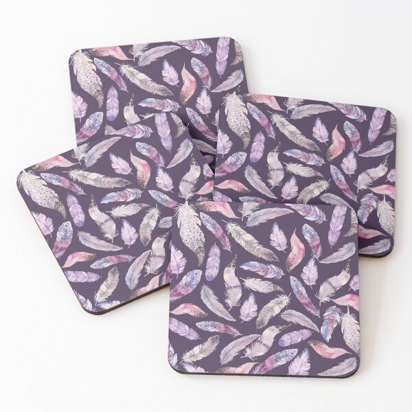 Item preview, Boho Feathers Purple And Pink Watercolor designed and sold by Primroaddesigns.