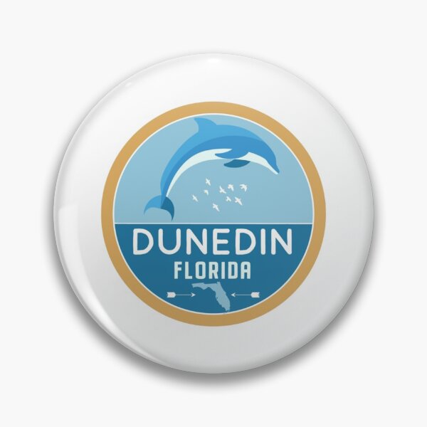 Item preview, Dunedin Florida Retro FL Atlantic Ocean Dolphin Badge   designed and sold by sideburns556.