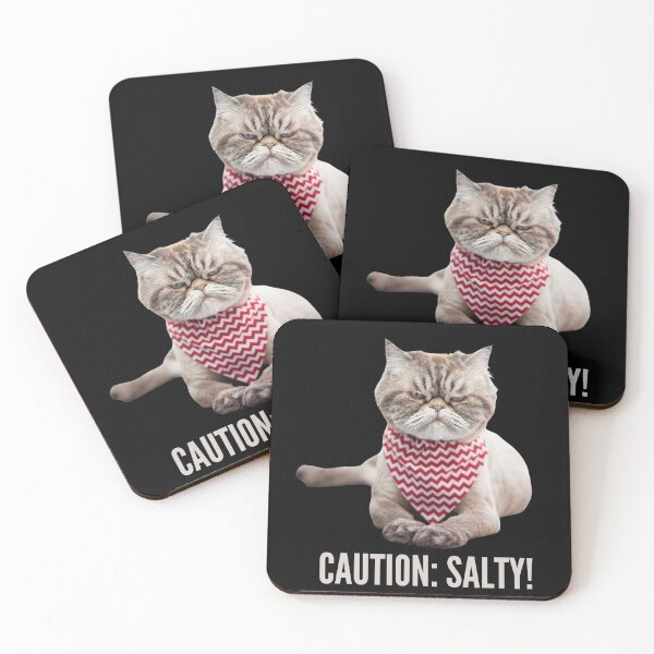 Item preview, Caution: Salty!  One Very Salty Cat! Photo, text designed and sold by JellyBeenzz.