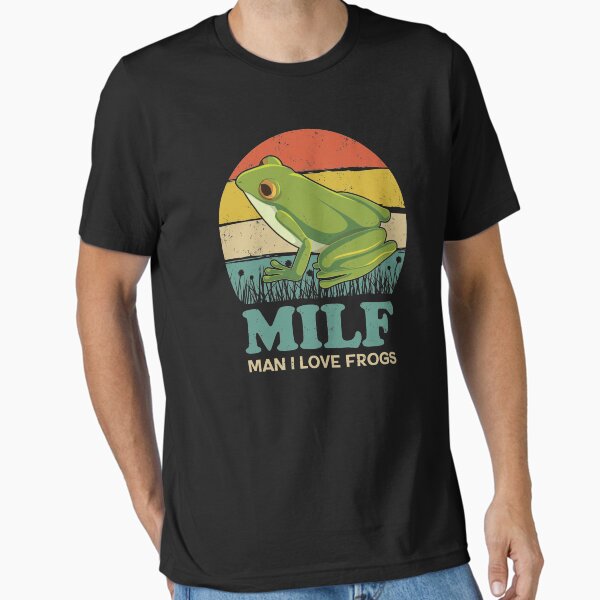 Item preview, Man I Love Frogs MILF Retro Vintage Sunset Frog Lovers designed and sold by GravitiTees.