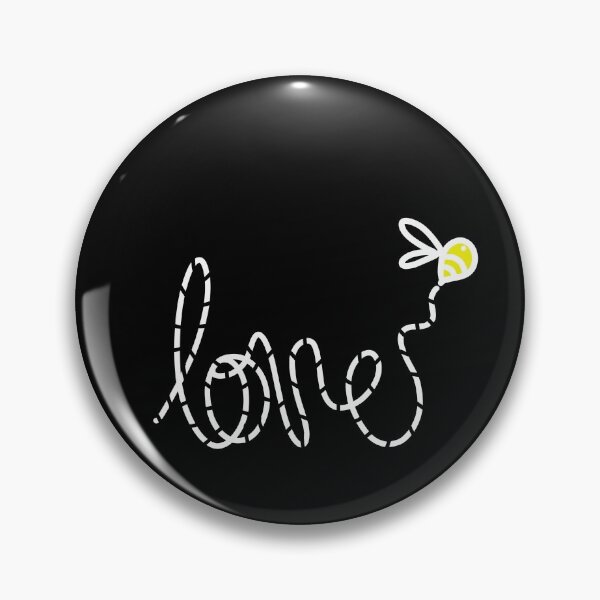 Item preview, Minimalistic yellow bee flying and writing Love designed and sold by mcb-jp.