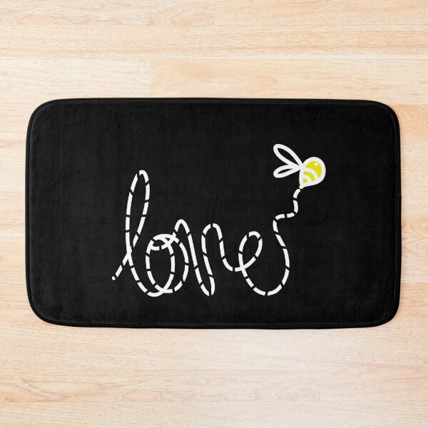 Item preview, Minimalistic yellow bee flying and writing Love designed and sold by mcb-jp.