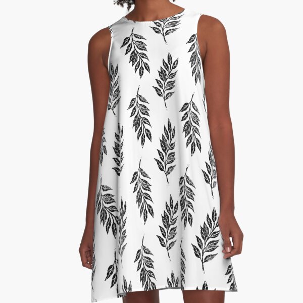 Blatt A-Linien Kleid